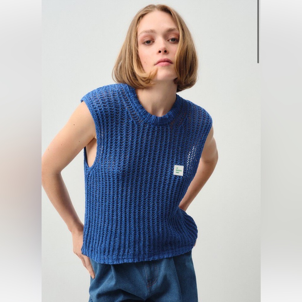 American Vintage Blue Sweater Vest